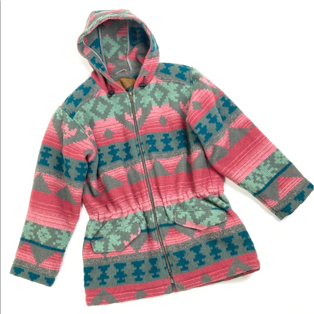 Vintage Woolrich wool Navajo hooded jacket